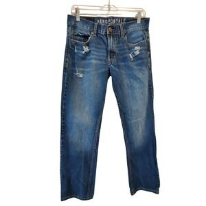 Aeropostale Essex Straight Leg Jeans Mens 29x30  Distressed Denim 100% Cotton